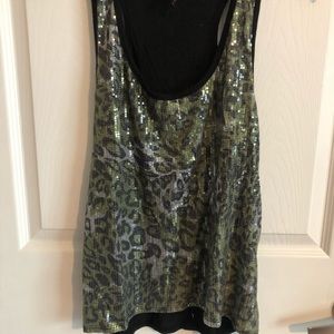 Camouflage sequin tank. Size large.